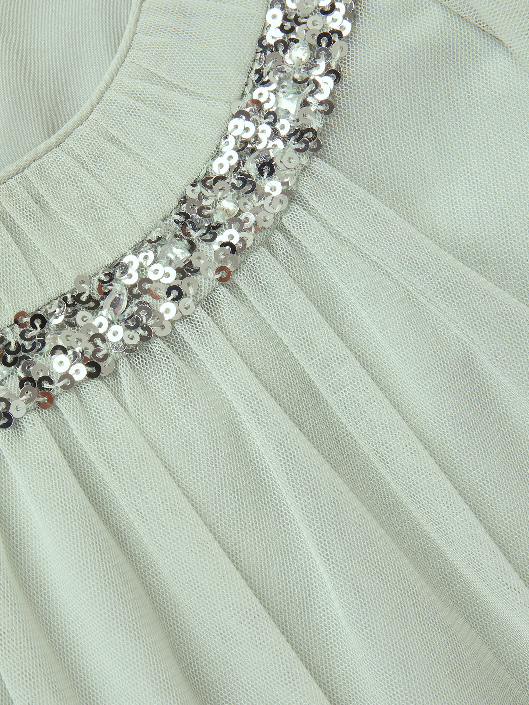 Monsoon Sage Green Nessa Sparkle Collar Waterfall Dress image 4