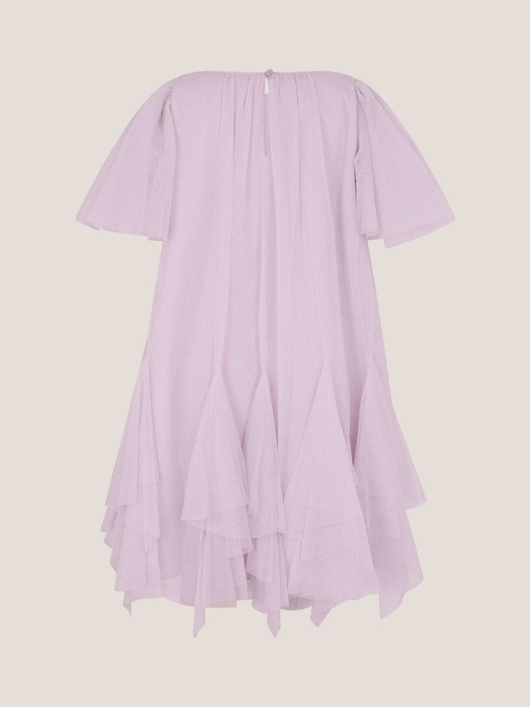 Monsoon Lilac Purple Nessa Sparkle Collar Waterfall Dress image 3