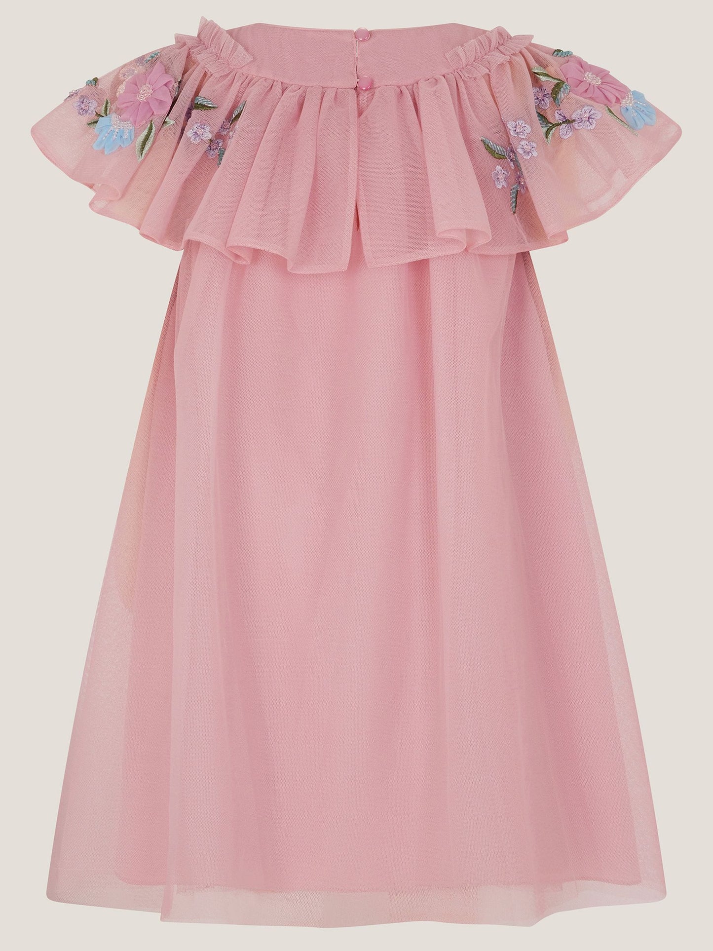 Monsoon Pink Evita Floral Embroidered Swing Dress image 3