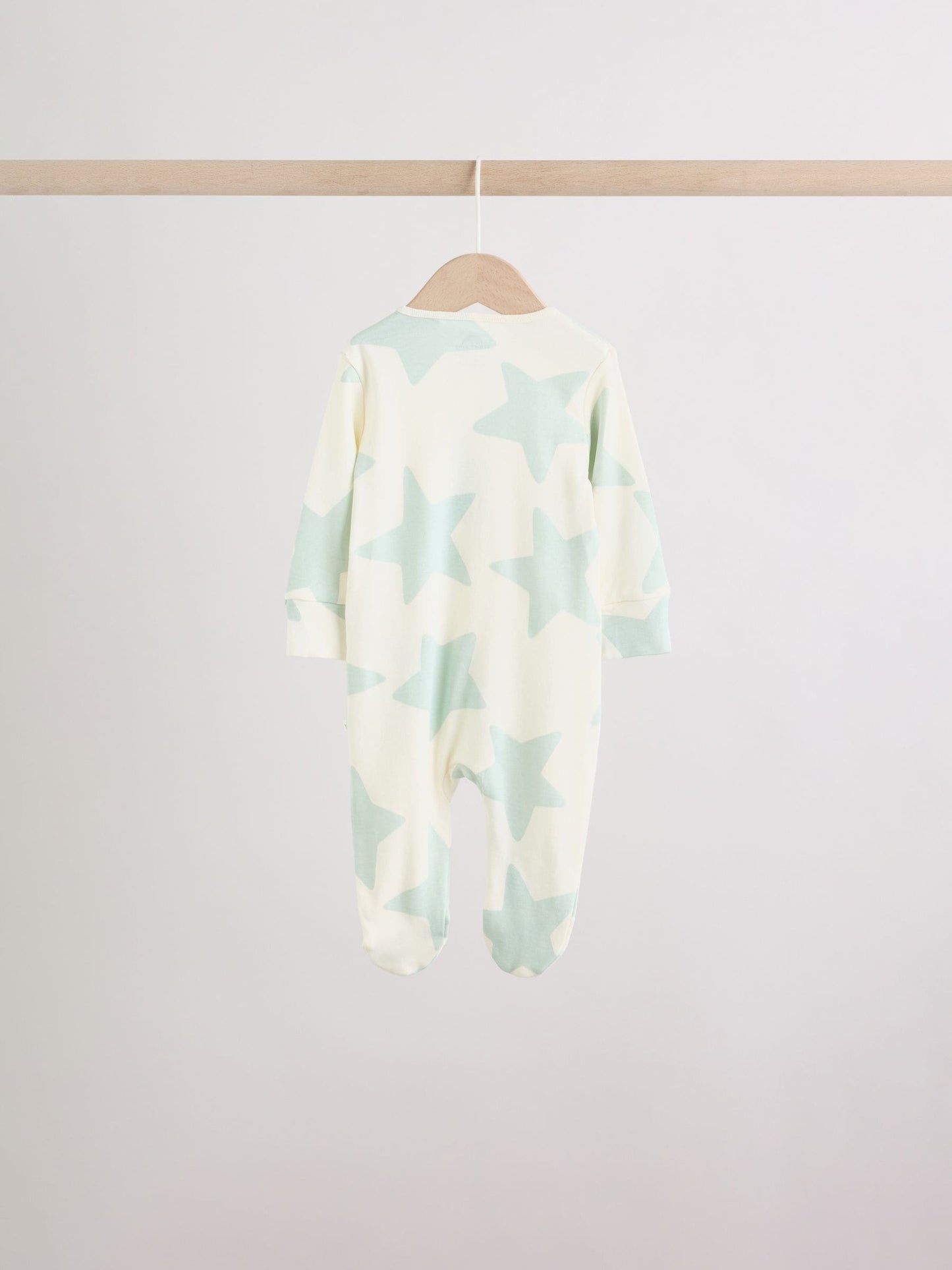Green Star Two Way Zip Baby Sleepsuits 5 Pack (0-2yrs) image 4