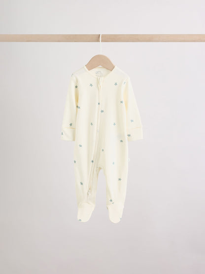 Green Star Two Way Zip Baby Sleepsuits 5 Pack (0-2yrs) image 5