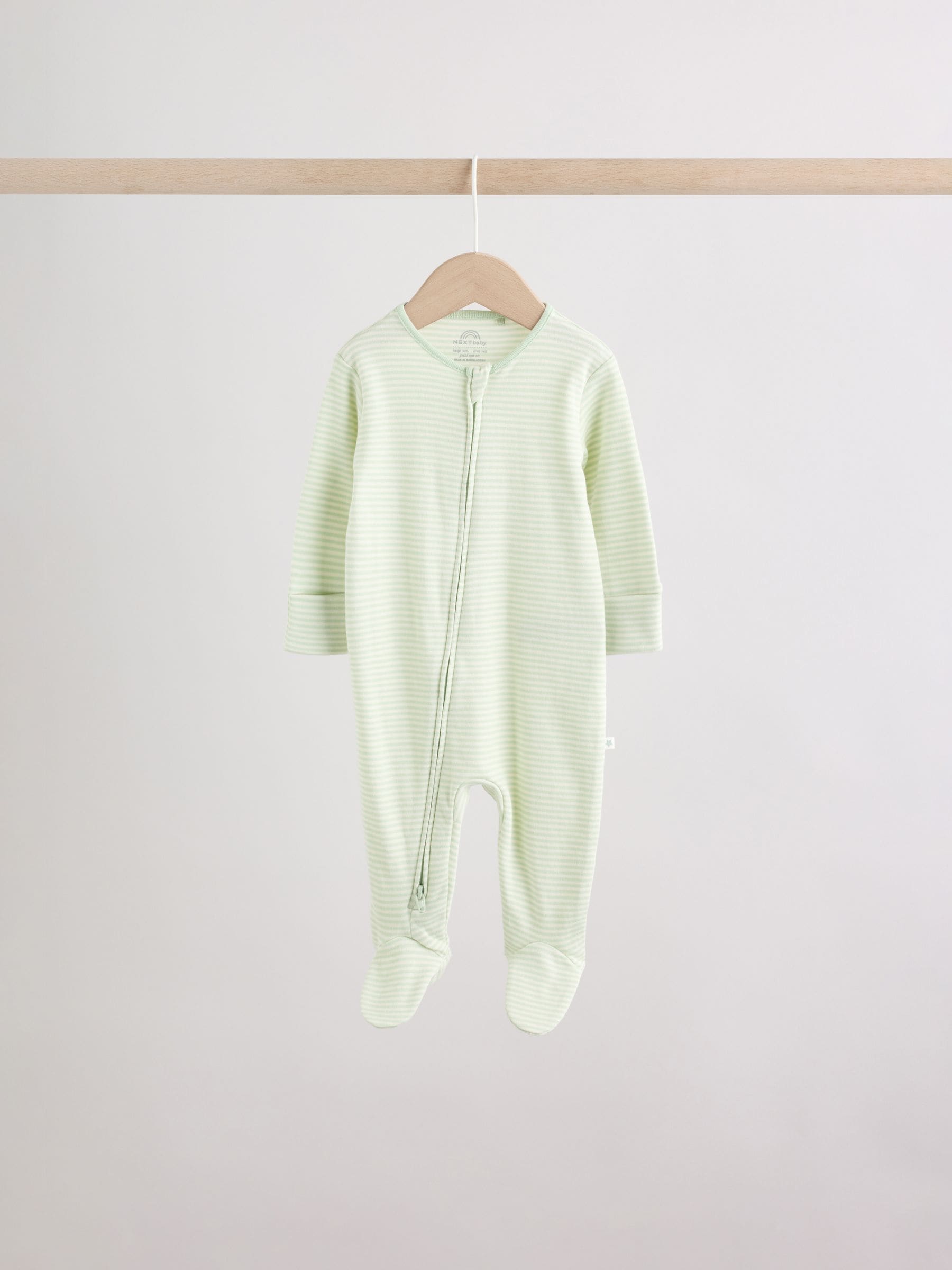 Green Star Two Way Zip Baby Sleepsuits 5 Pack (0-2yrs) image 6