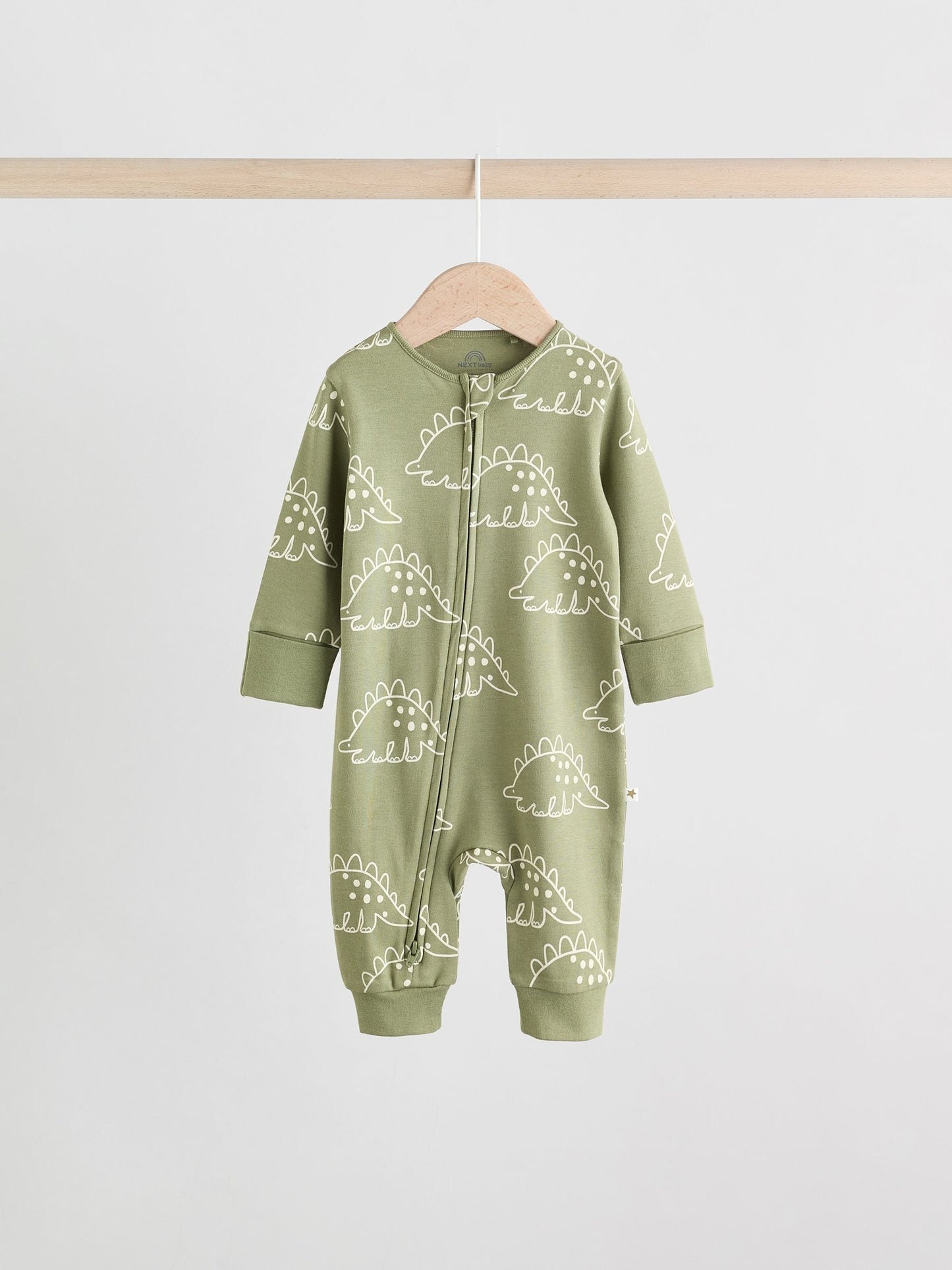 Multi Dino Two Way Zip Baby Sleepsuits 5 Pack (0mths-3yrs) image 2