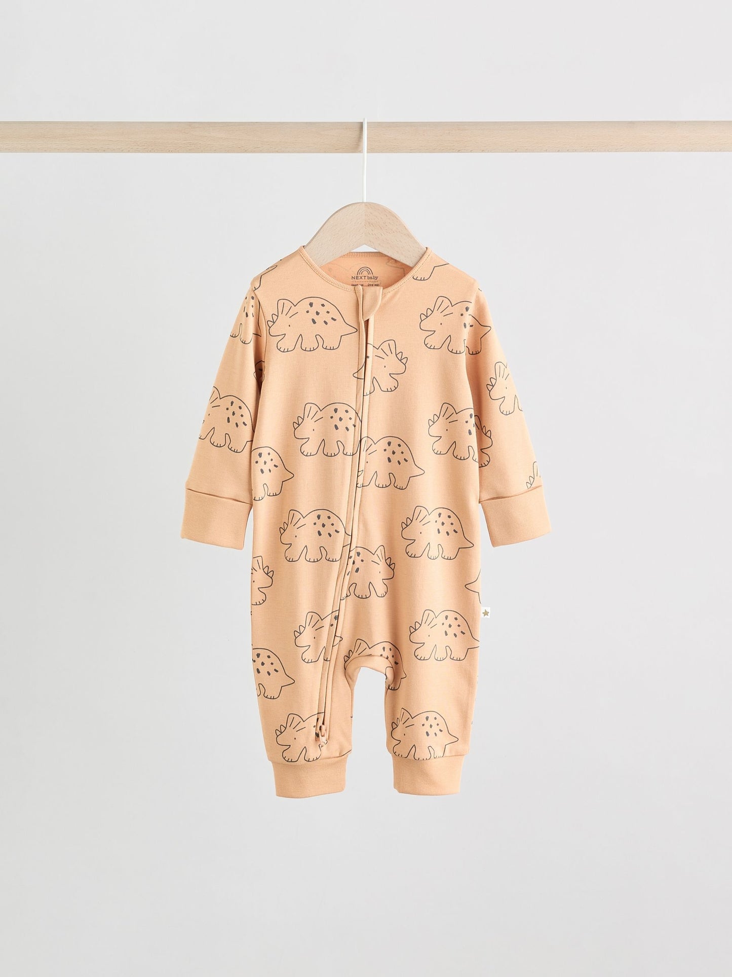 Multi Dino Two Way Zip Baby Sleepsuits 5 Pack (0mths-3yrs) image 3