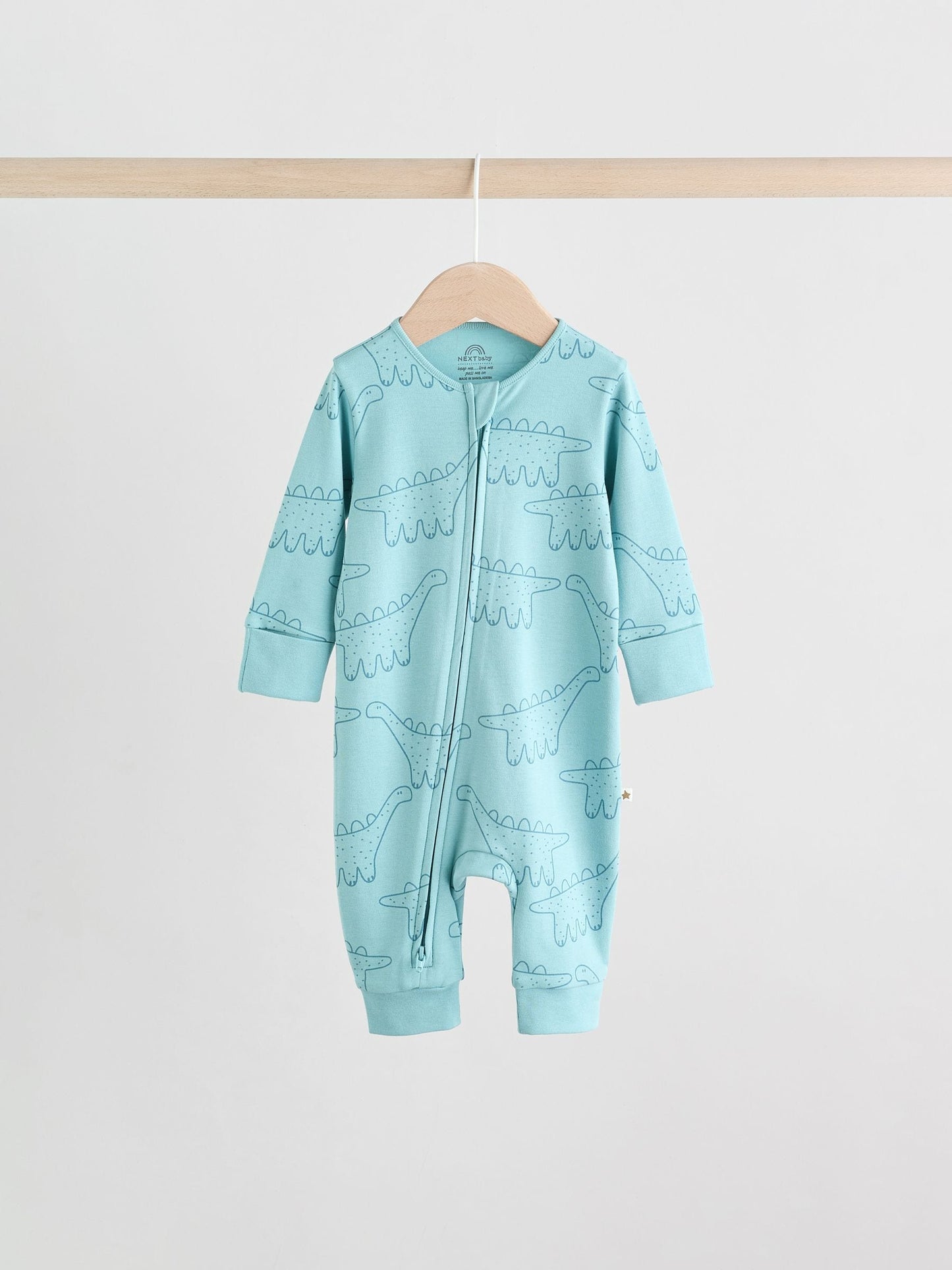 Multi Dino Two Way Zip Baby Sleepsuits 5 Pack (0mths-3yrs) image 4