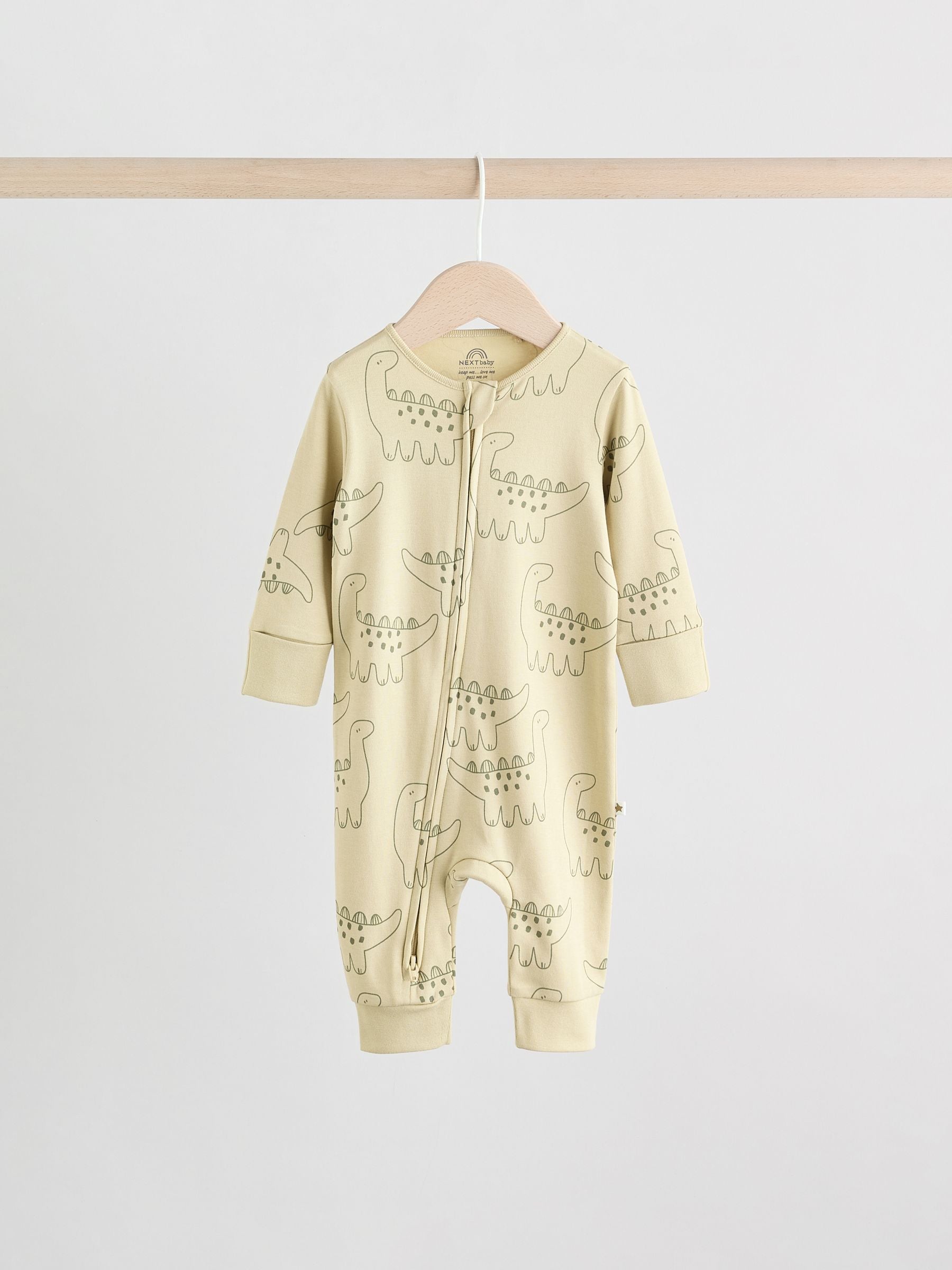 Multi Dino Two Way Zip Baby Sleepsuits 5 Pack (0mths-3yrs) image 5