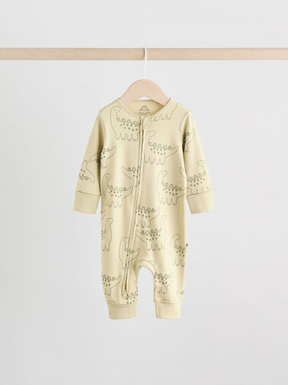 Multi Dino Two Way Zip Baby Sleepsuits 5 Pack (0mths-3yrs) image 5