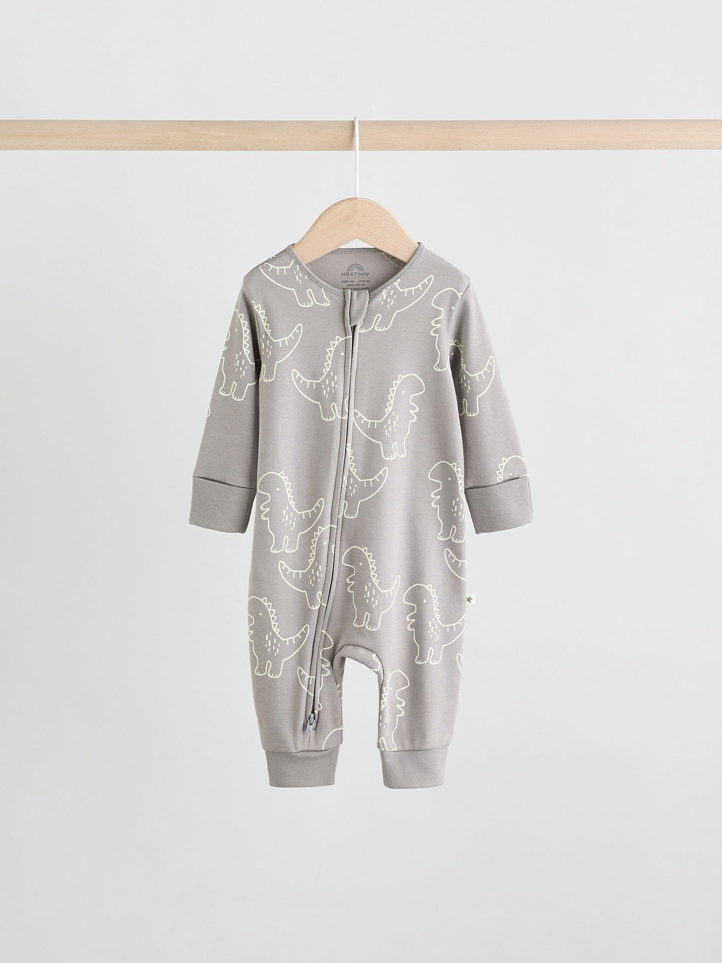 Multi Dino Two Way Zip Baby Sleepsuits 5 Pack (0mths-3yrs) image 6