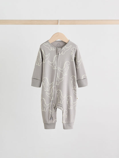 Multi Dino Two Way Zip Baby Sleepsuits 5 Pack (0mths-3yrs) image 6