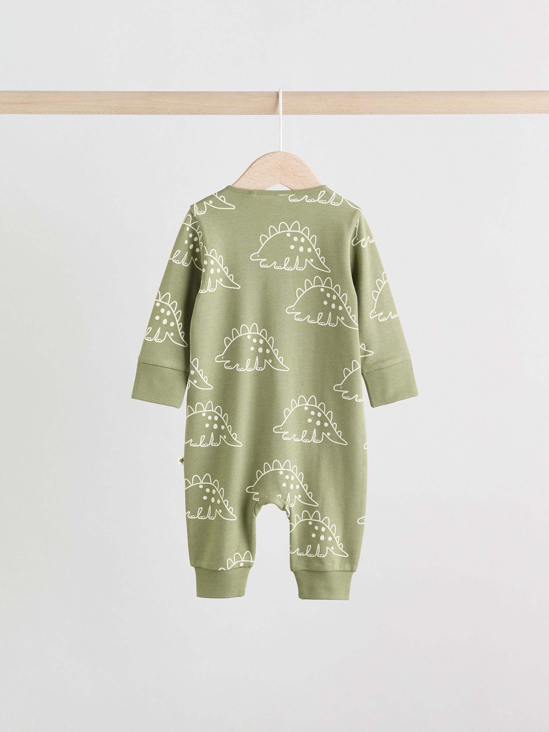 Multi Dino Two Way Zip Baby Sleepsuits 5 Pack (0mths-3yrs) image 8