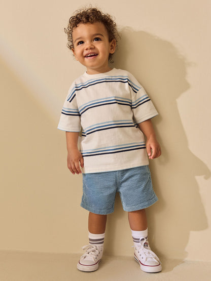 Dsiney Kidz - Mid Blue Corduroy Pull On Shorts (3mths-7yrs) image 4