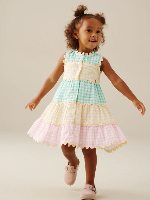 Dsiney Kidz - Angel & Rocket Pink Ginny Gingham Bow Waist Dress image 1