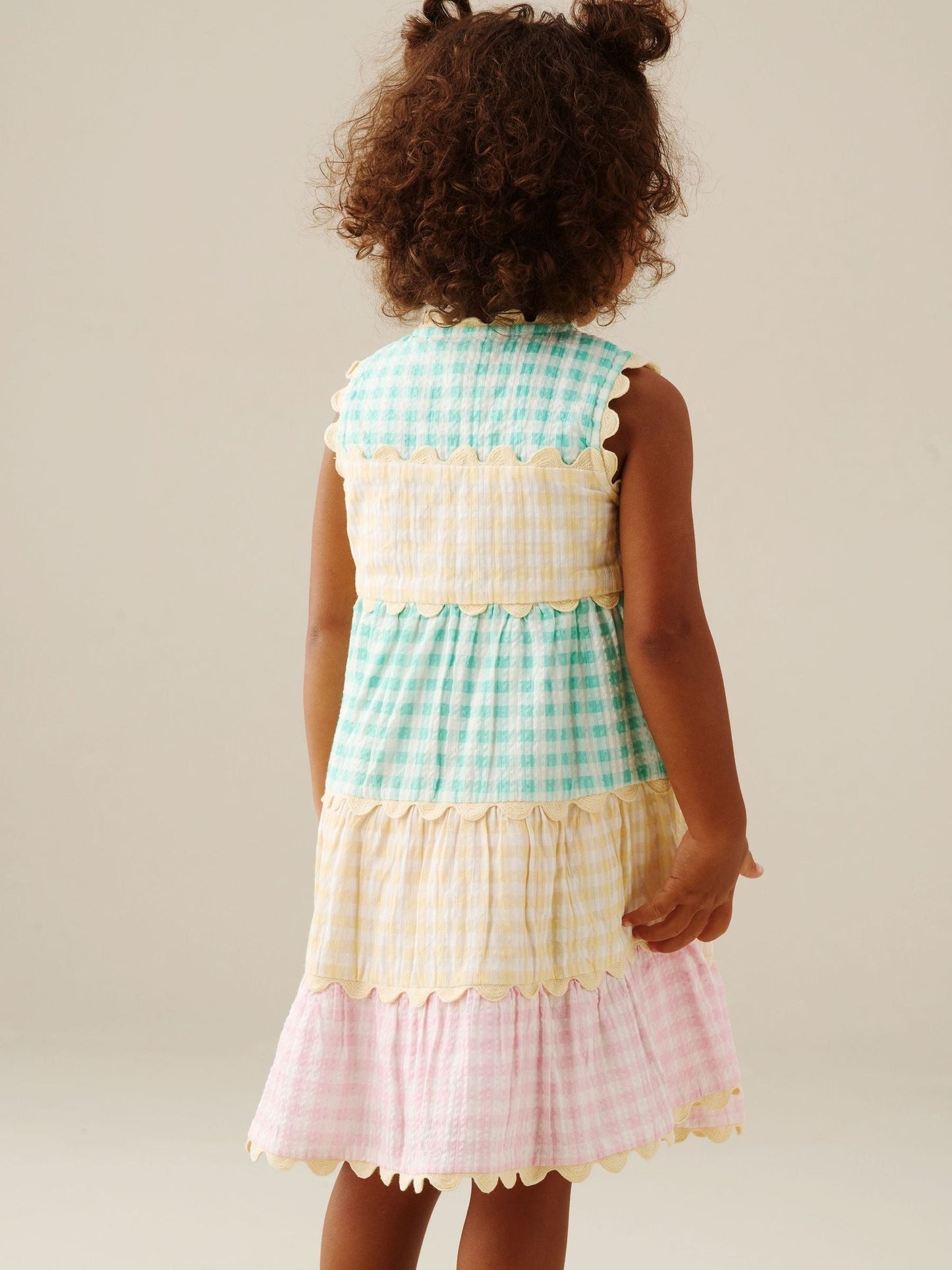 Angel & Rocket Pink Ginny Gingham Bow Waist Dress image 3