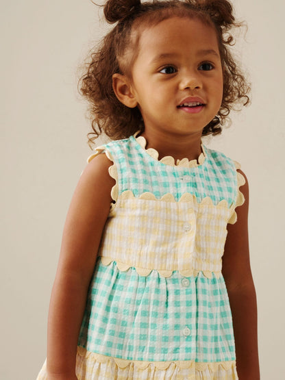Angel & Rocket Pink Ginny Gingham Bow Waist Dress image 4