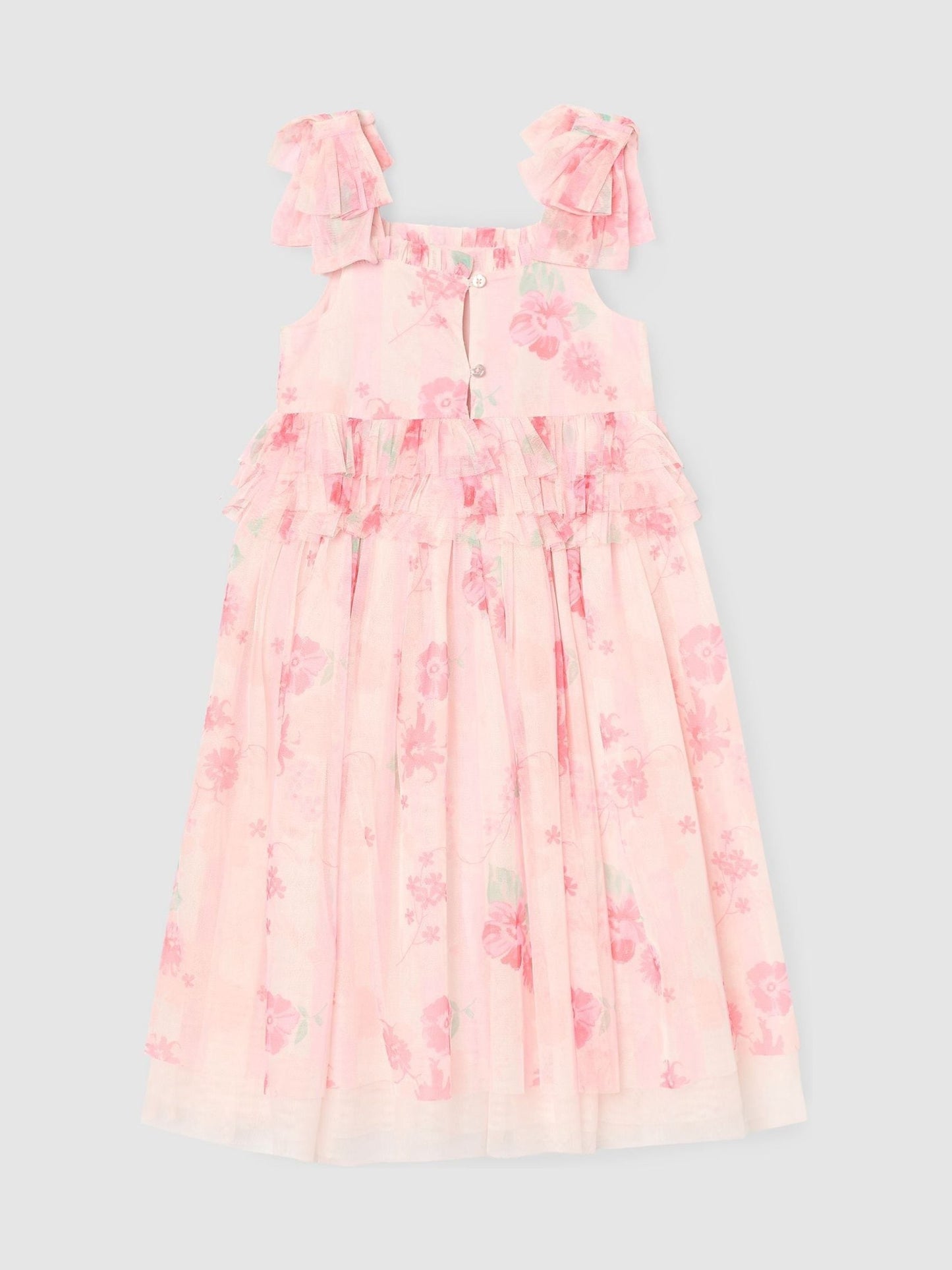 Angel & Rocket Pink Mae Floral Mesh Bow Strap Dress image 6