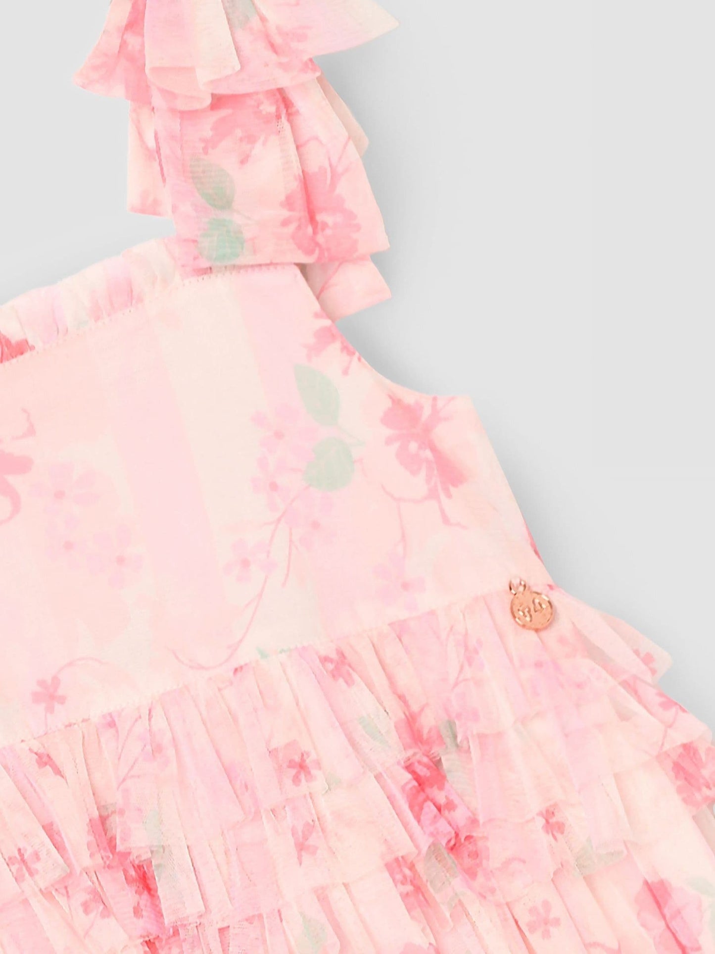 Angel & Rocket Pink Mae Floral Mesh Bow Strap Dress image 7