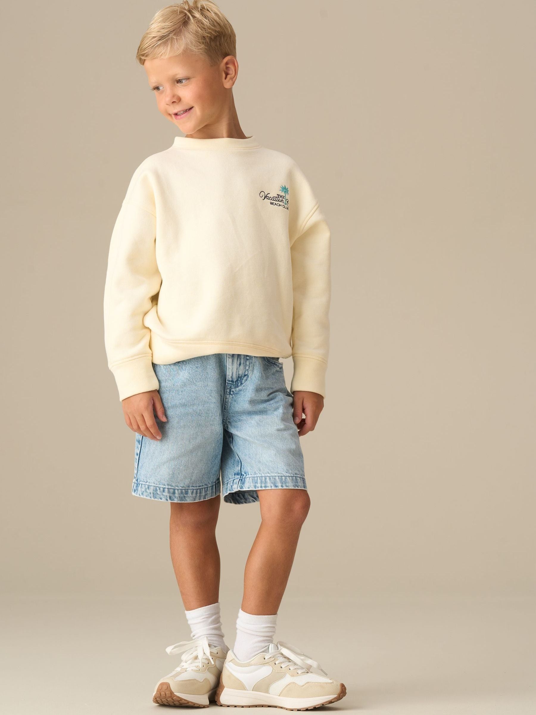 Dsiney Kidz - Angel & Rocket Blue Austin Long Line Wide Denim Shorts image 2