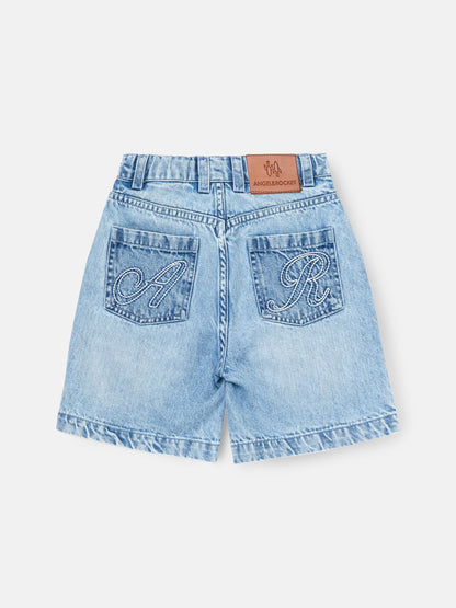 Dsiney Kidz - Angel & Rocket Blue Austin Long Line Wide Denim Shorts image 6