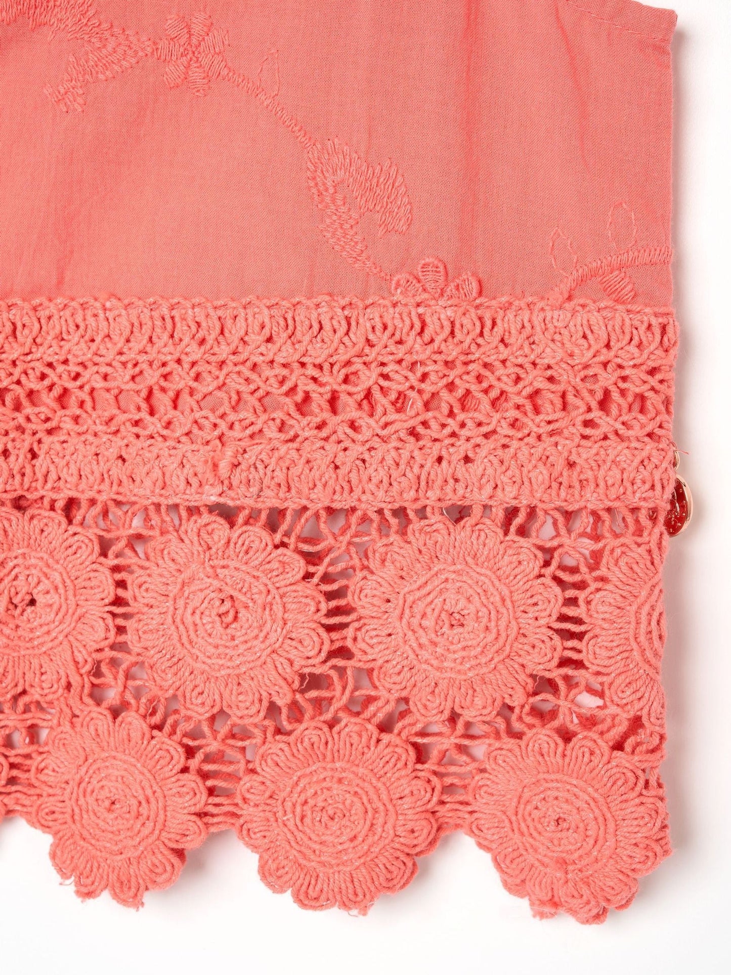 Dsiney Kidz - Angel & Rocket Pink Mila Crochet Hem Woven Top image 6