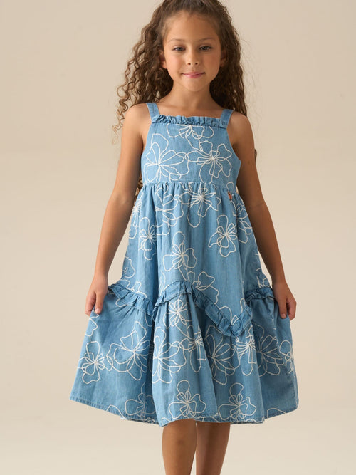 Dsiney Kidz - Angel & Rocket Blue Lettie Printed Floral Dress image 1