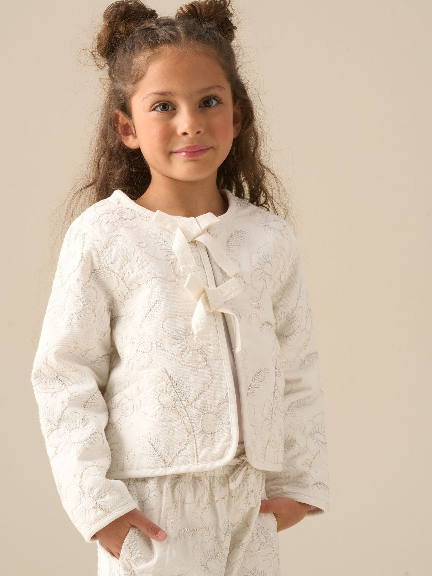 Dsiney Kidz - Angel & Rocket White Aurora Embroidered Tie Front Jacket image 1