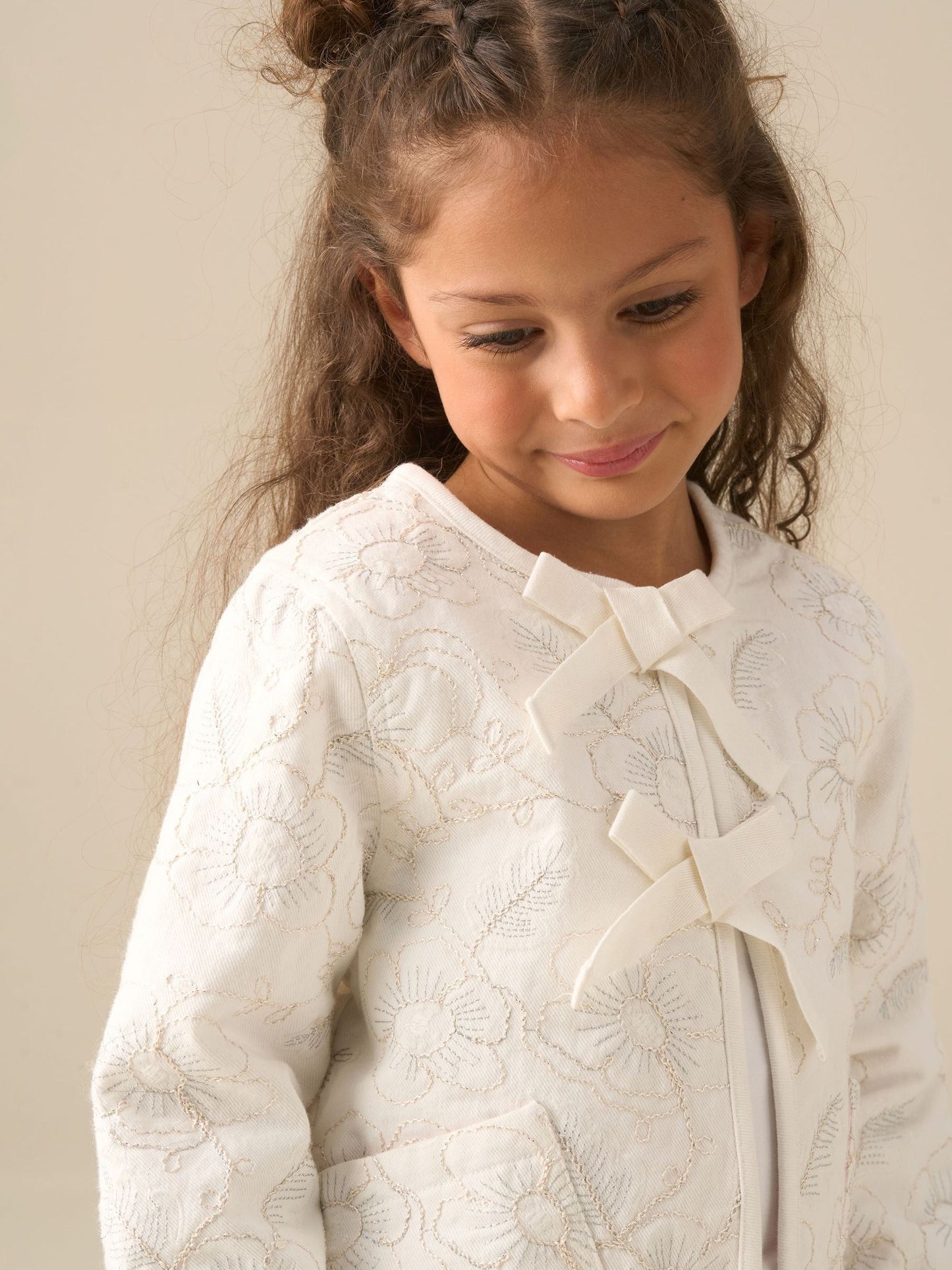 Dsiney Kidz - Angel & Rocket White Aurora Embroidered Tie Front Jacket image 3