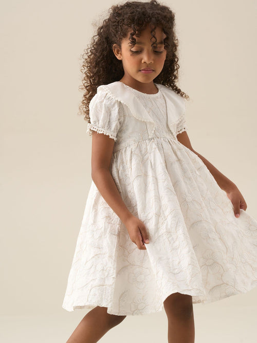 Dsiney Kidz - Angel & Rocket Natural Aurora Floral Embroidered Dress image 1