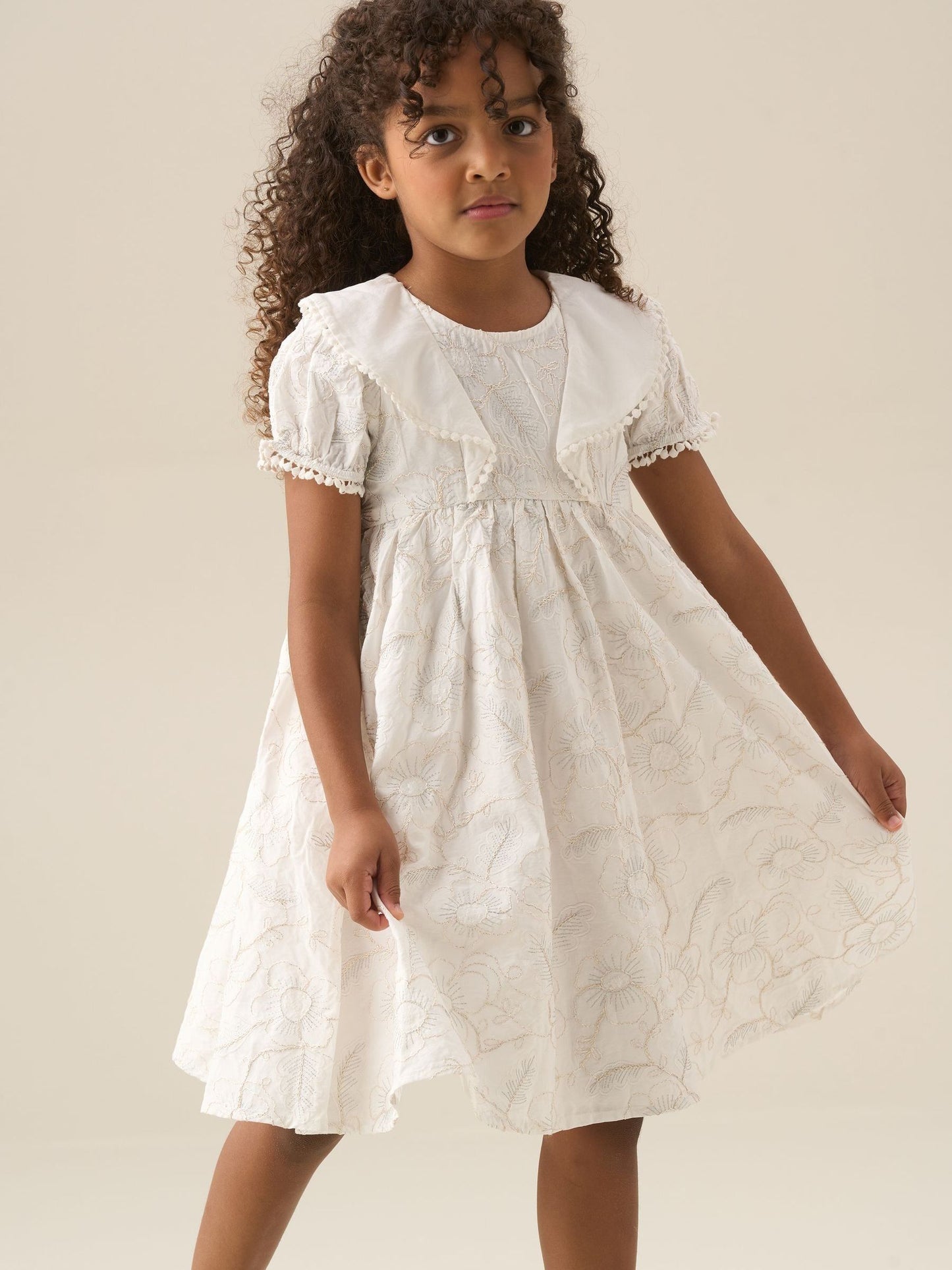 Angel & Rocket Natural Aurora Floral Embroidered Dress image 4