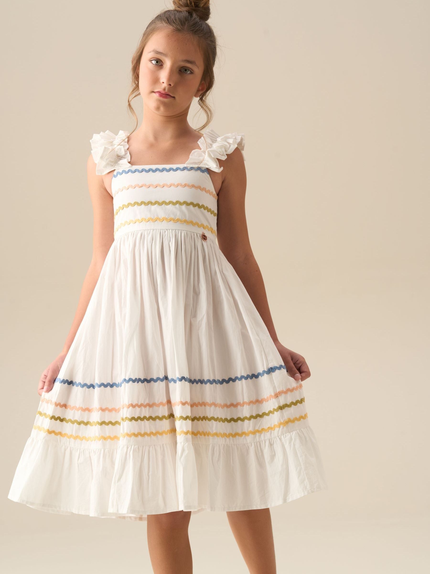 Angel & Rocket White Monique Ric Rac Detail Maxi Dress image 5