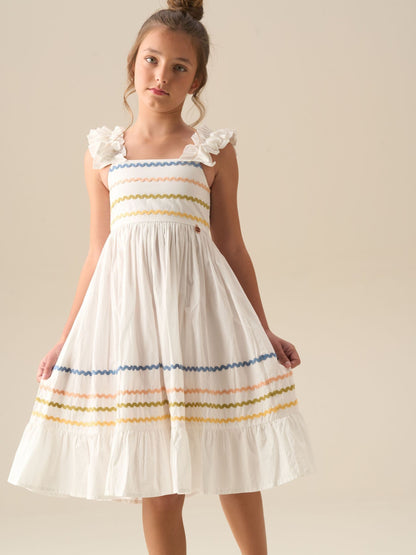 Angel & Rocket White Monique Ric Rac Detail Maxi Dress image 5