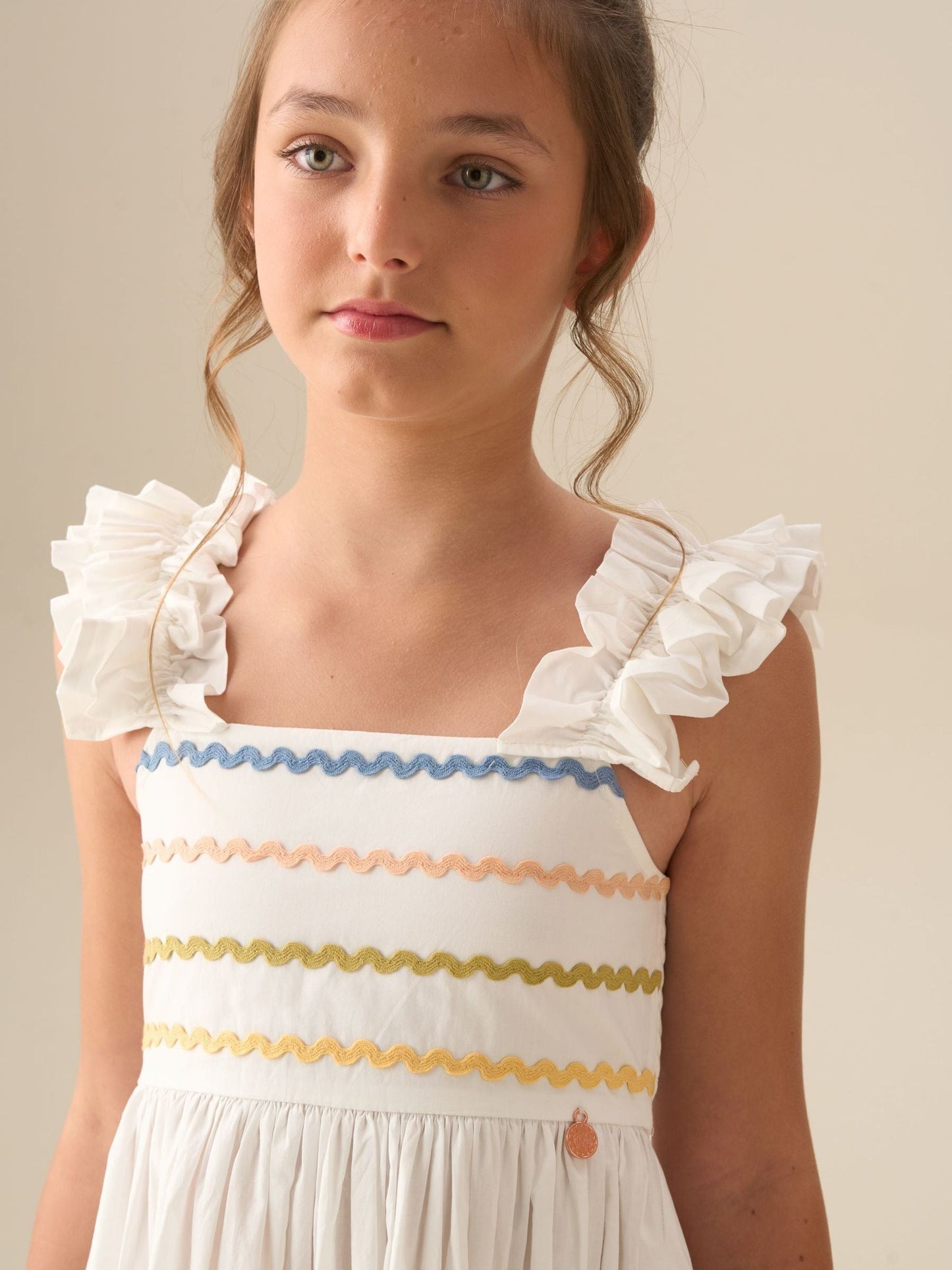 Angel & Rocket White Monique Ric Rac Detail Maxi Dress image 6