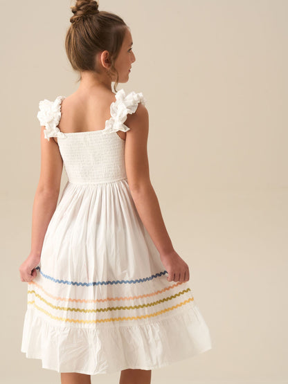 Angel & Rocket White Monique Ric Rac Detail Maxi Dress image 7