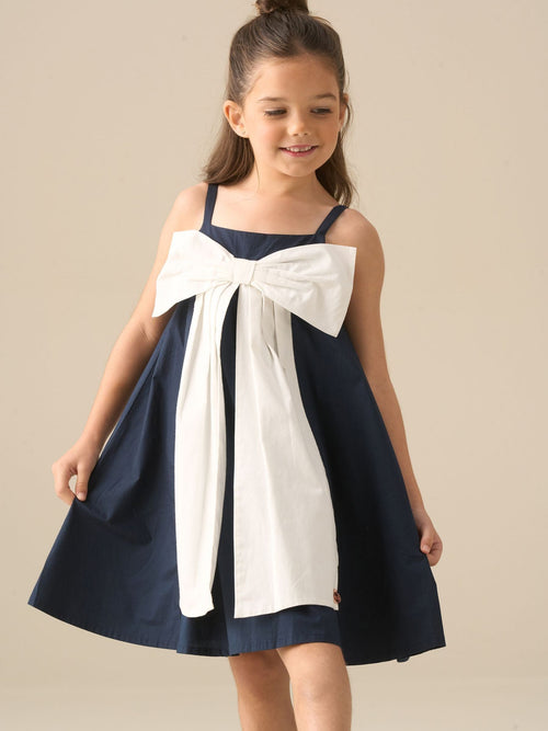 Dsiney Kidz - Angel & Rocket Blue Libby Navy Bow Front Dress image 1