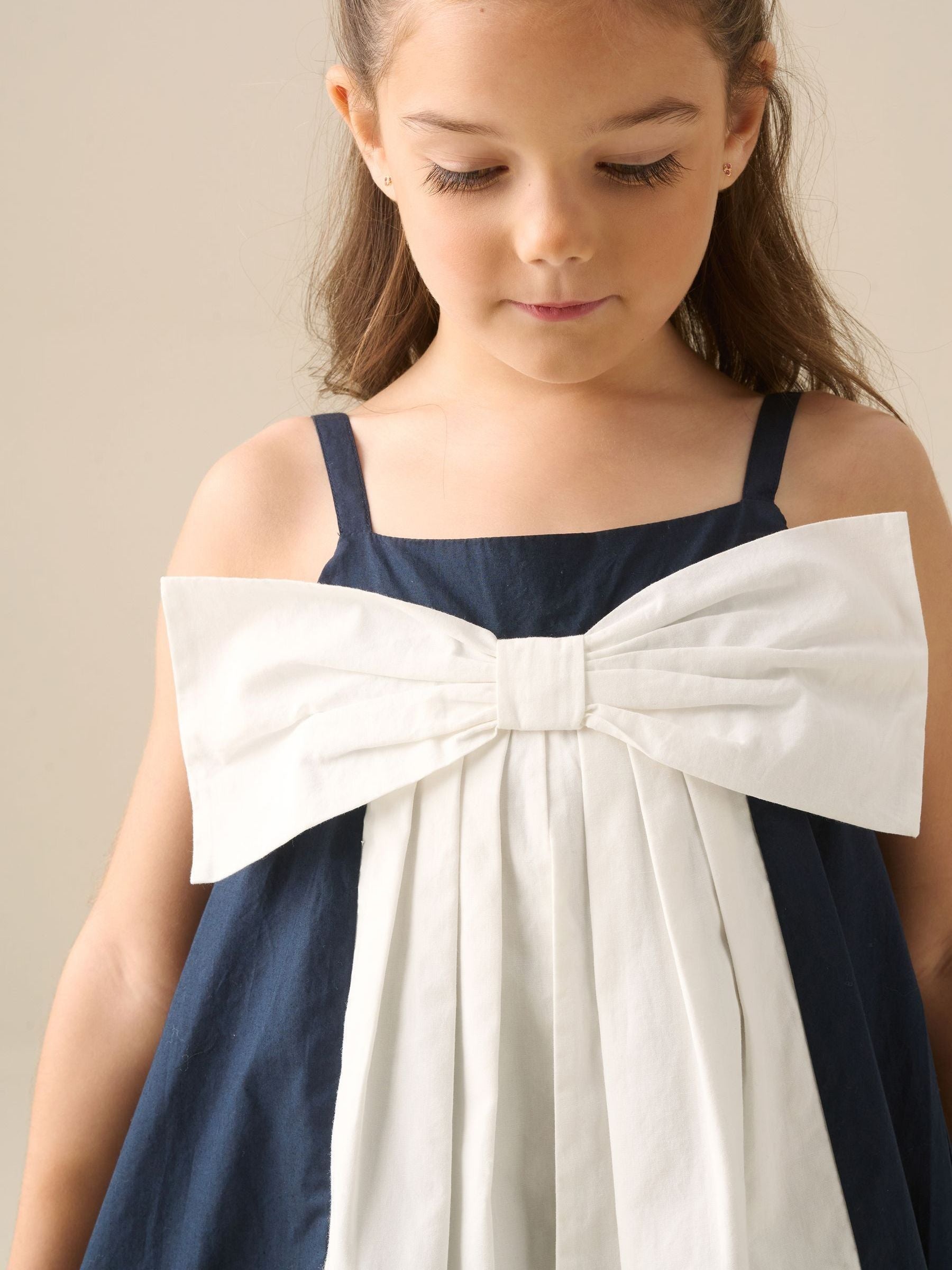Angel & Rocket Blue Libby Navy Bow Front Dress image 2