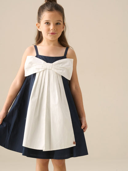 Angel & Rocket Blue Libby Navy Bow Front Dress image 4