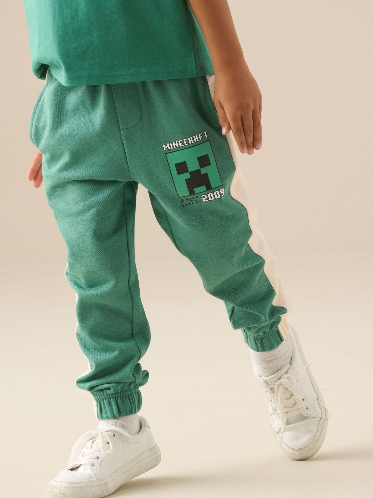 Dsiney Kidz - Angel & Rocket Green Minecraft Side Stripe Joggers image 5