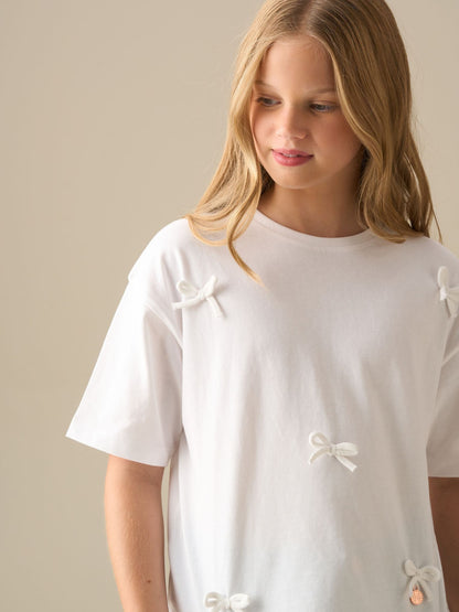 Dsiney Kidz - Angel & Rocket White Becca Bow T-Shirt image 2