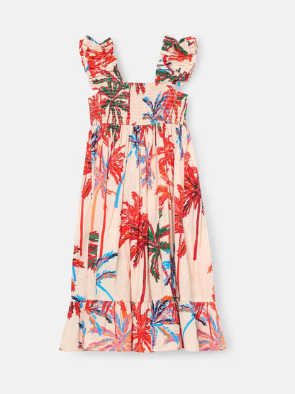 Angel & Rocket White Rae Palm Print Ruffle Strap Dress image 9