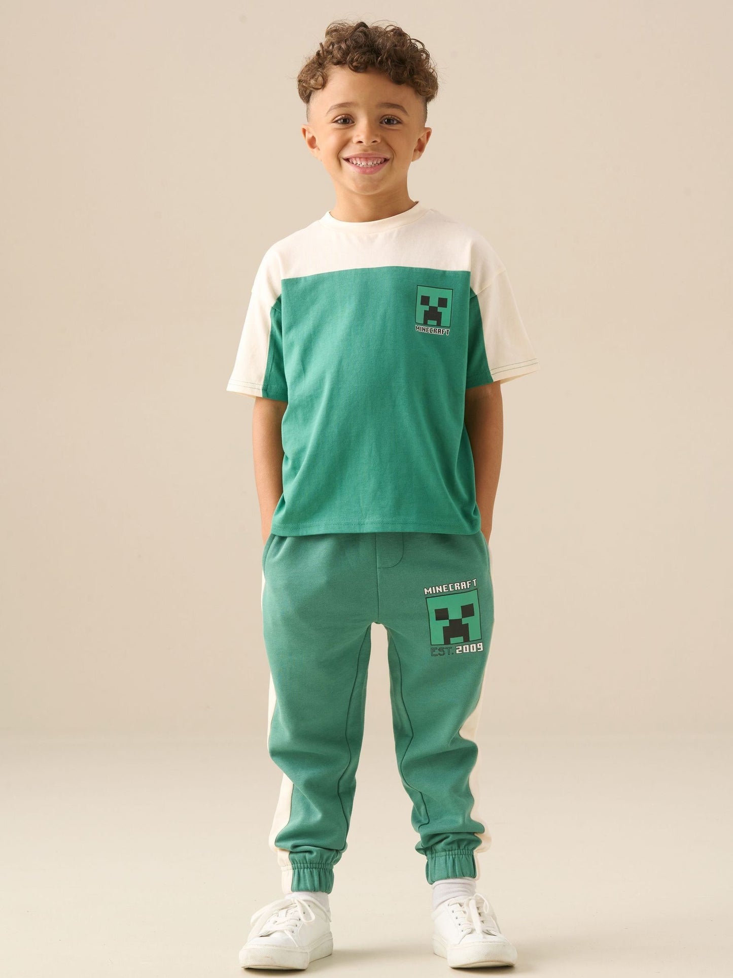 Dsiney Kidz - Angel & Rocket Green Minecraft Oversized Varsity T-Shirt image 3
