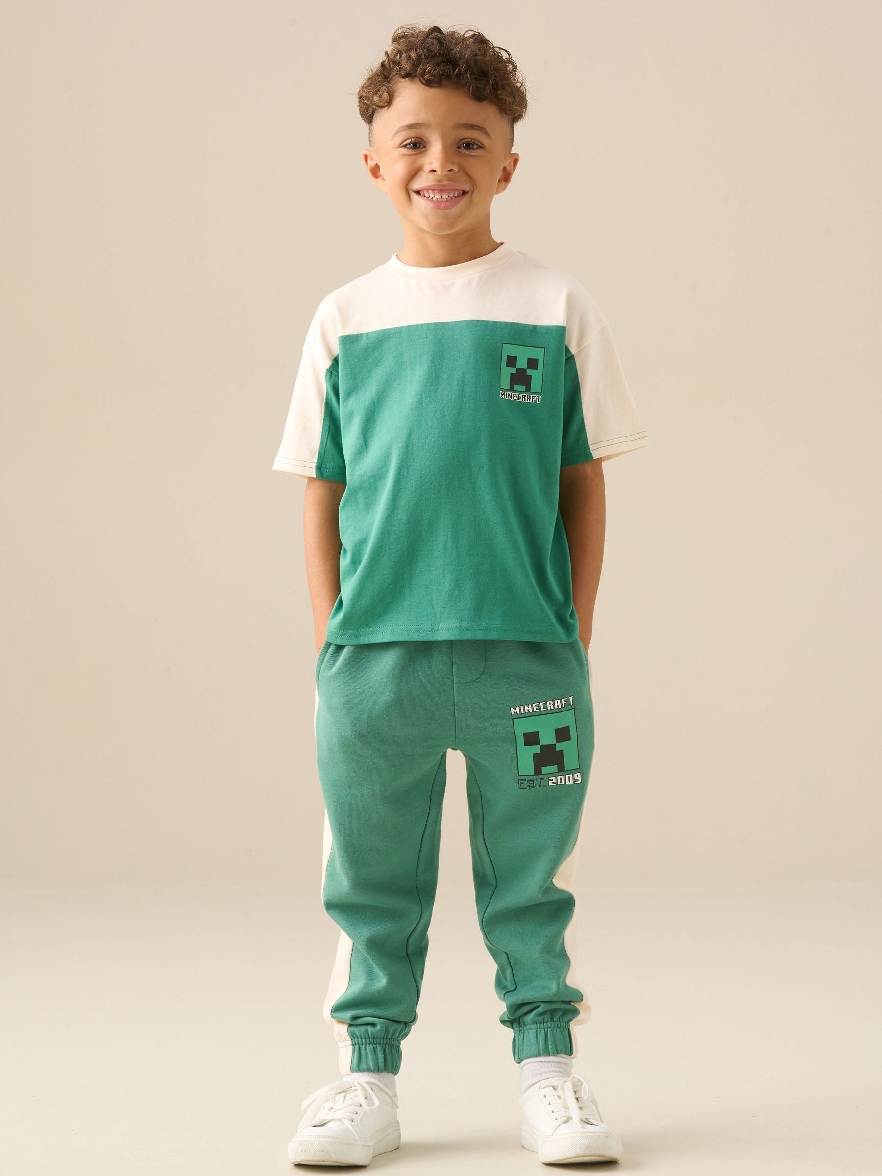 Dsiney Kidz - Angel & Rocket Green Minecraft Oversized Varsity T-Shirt image 3
