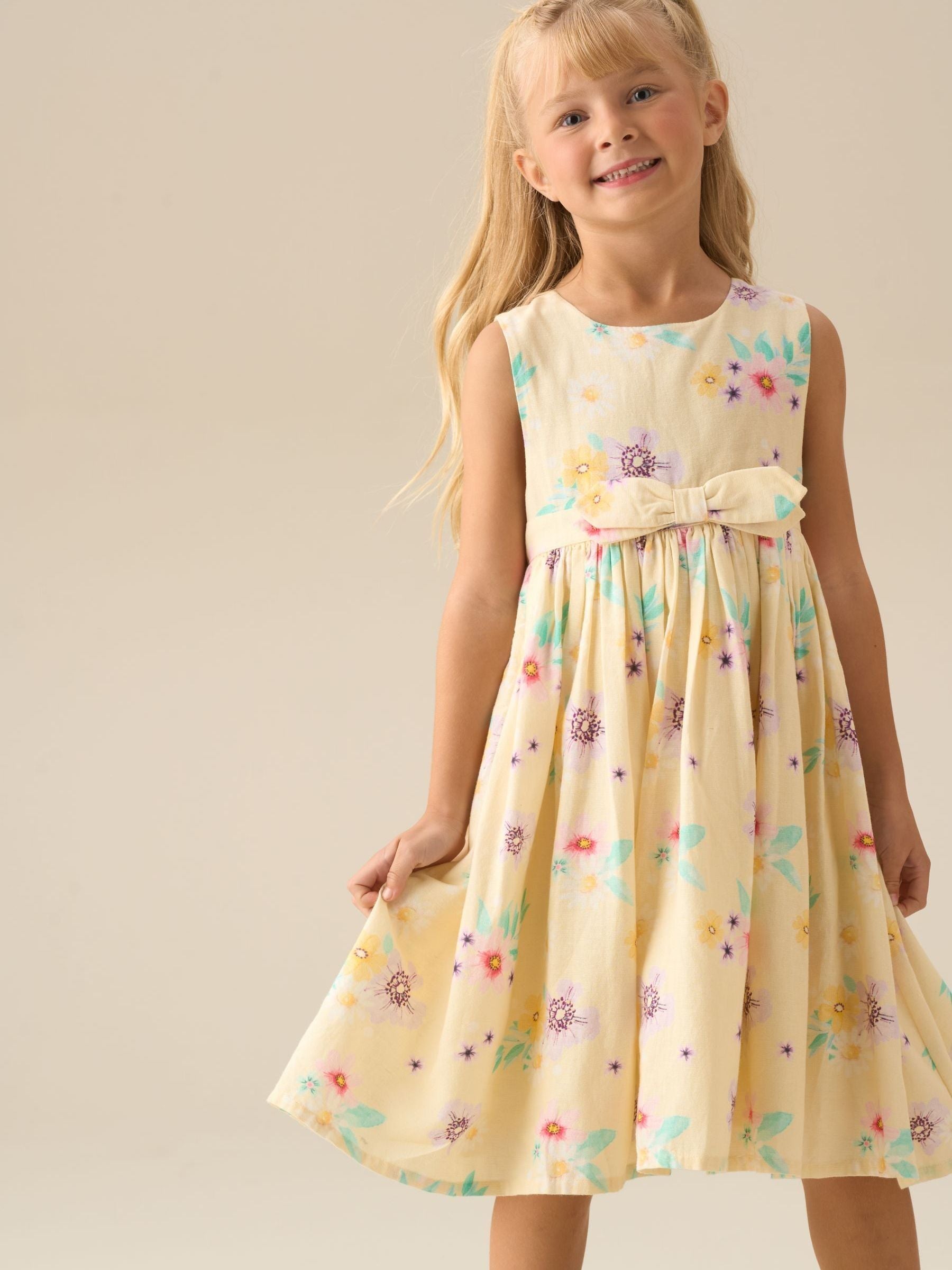 Angel & Rocket Natural Edie Linen Floral Dress image 3