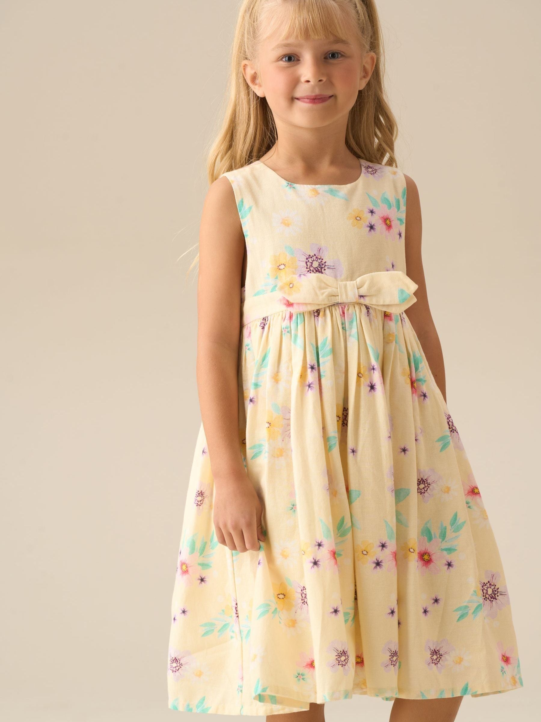 Angel & Rocket Natural Edie Linen Floral Dress image 4