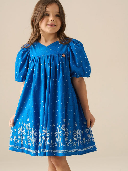 Dsiney Kidz - Angel & Rocket Blue Josie Palm Embroidered Swing Dress image 1