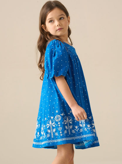 Angel & Rocket Blue Josie Palm Embroidered Swing Dress image 5