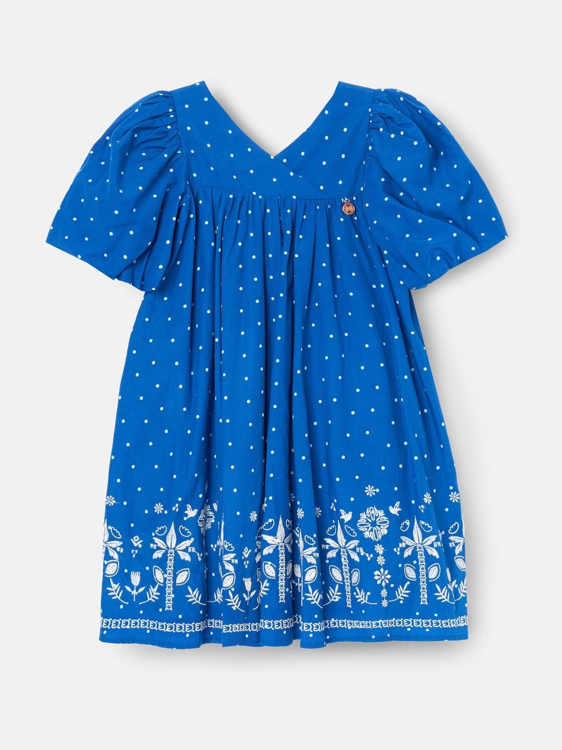 Angel & Rocket Blue Josie Palm Embroidered Swing Dress image 6