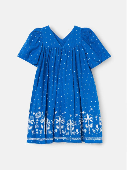 Angel & Rocket Blue Josie Palm Embroidered Swing Dress image 7