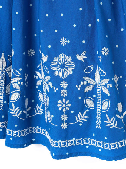 Angel & Rocket Blue Josie Palm Embroidered Swing Dress image 8