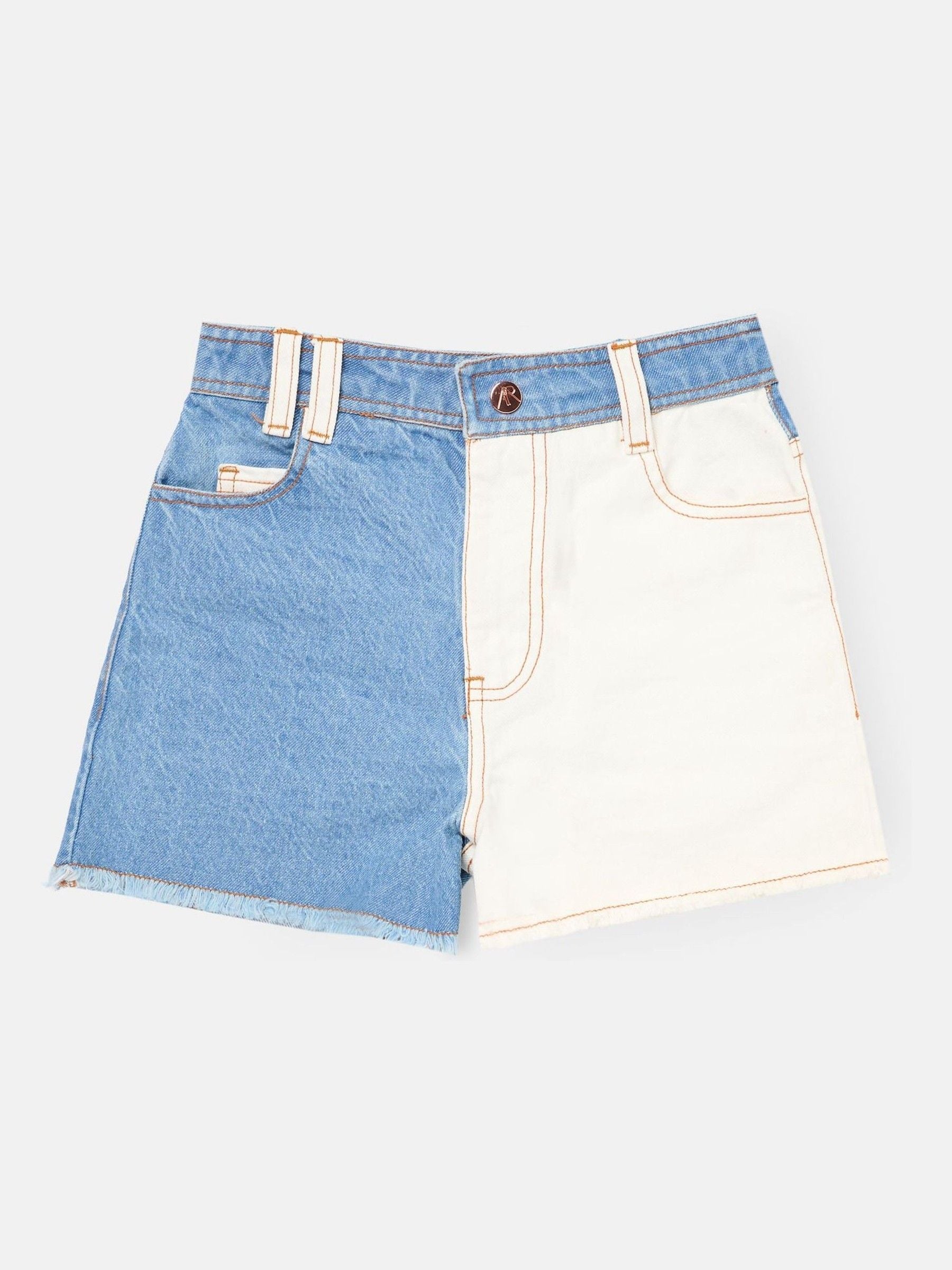 Dsiney Kidz - Angel & Rocket Blue Rafaela Contrast Wash Denim Shorts image 5