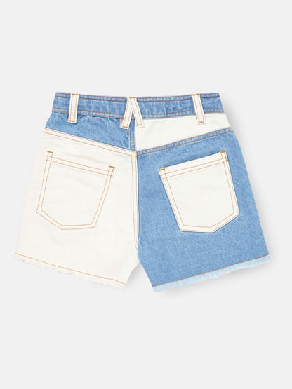 Dsiney Kidz - Angel & Rocket Blue Rafaela Contrast Wash Denim Shorts image 6