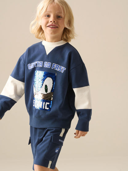 Dsiney Kidz - Angel & Rocket Blue Sonic Varsity Sequin Sweatshirt image 1